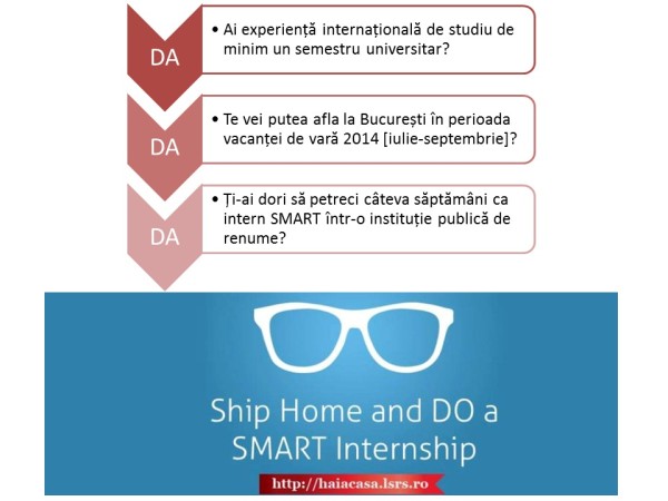 Criterii de incriere SMART Internships 2014